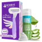 Bombae Rollplay Body Razor for Women & Sensitive Shaving Foam for Women | Aloe vera and Vitamin E for 2X Smoother Skin