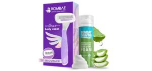Bombae Rollplay Body Razor for Women & Sensitive Shaving Foam for Women | Aloe vera and Vitamin E for 2X Smoother Skin