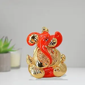 Aarya24KT Gold Plated Leaf Finish Ganesha